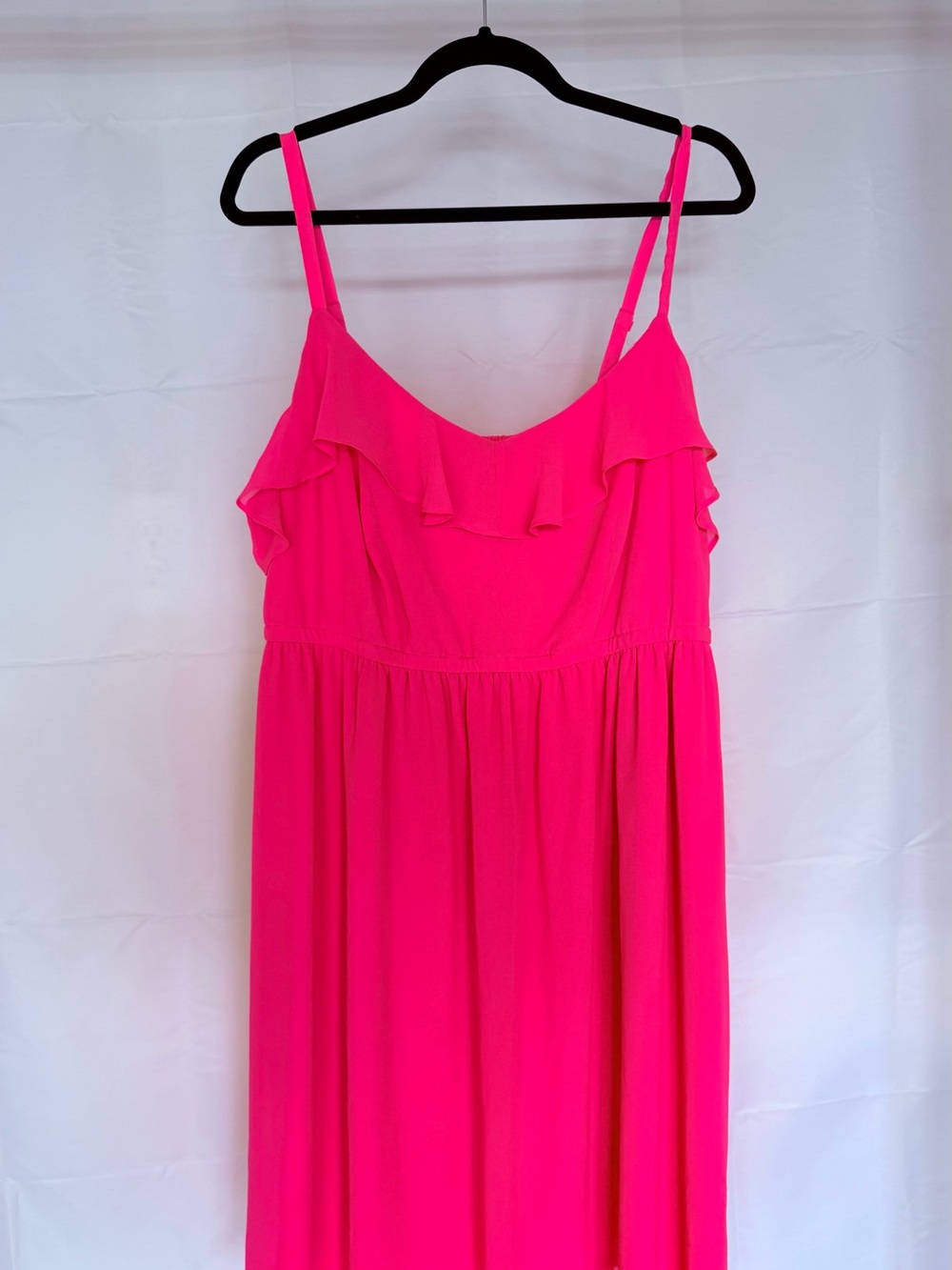 torrid Hot Pink Ruffled Neck Dress